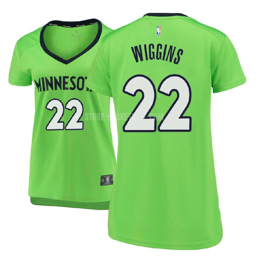 2017-18 minnesota timberwolves andrew wiggins 22 green statement women's replica jersey