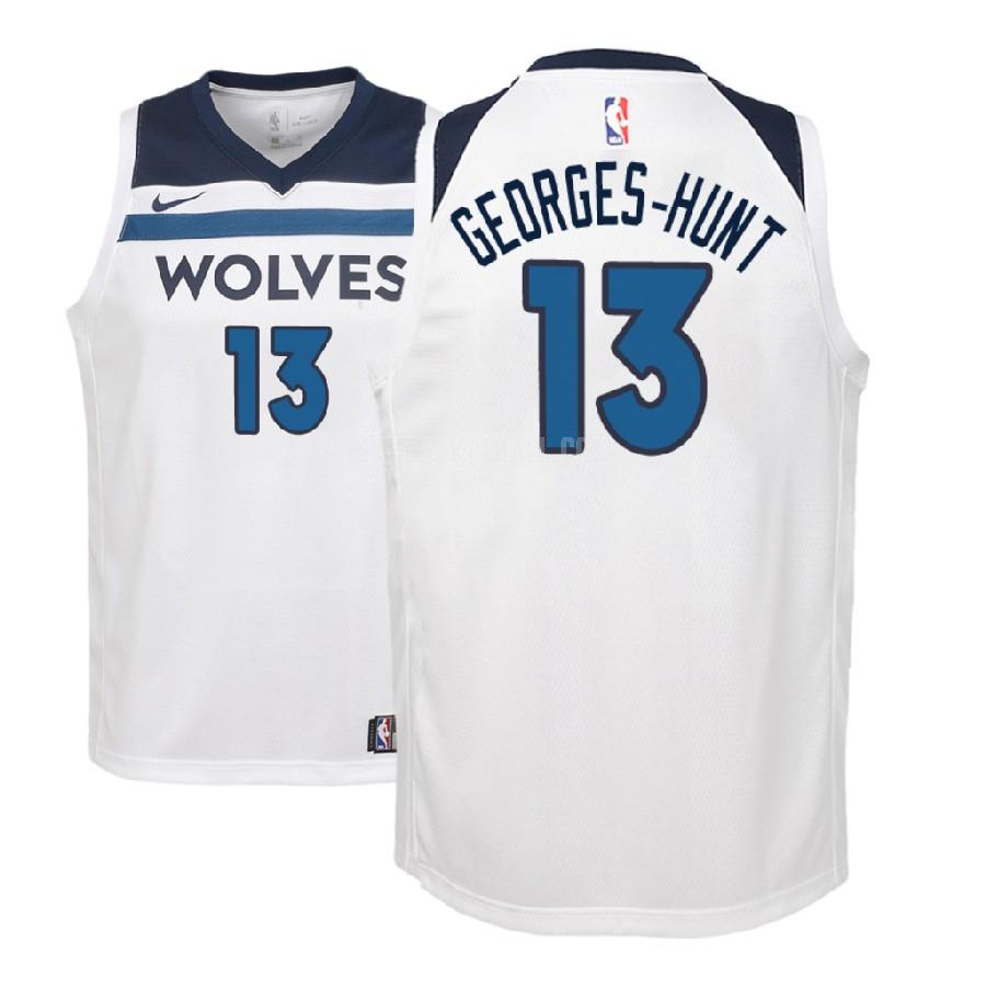2017-18 minnesota timberwolves marcus georges hunt 13 white association youth replica jersey