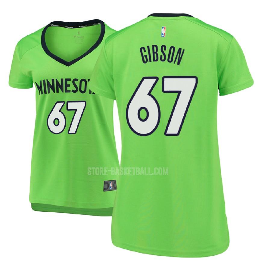2017-18 minnesota timberwolves taj gibson 67 green statement women's replica jersey