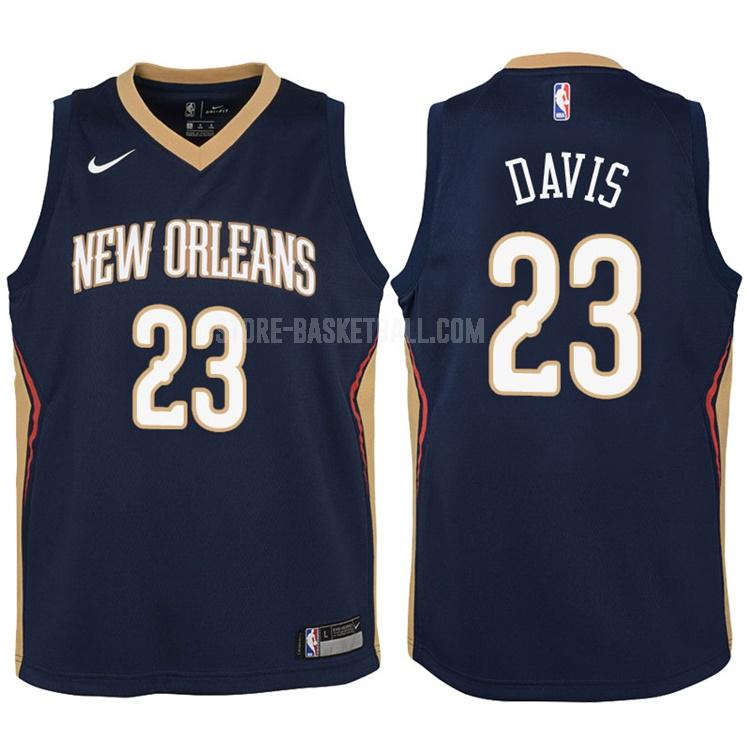 2017-18 new orleans pelicans anthony davis 23 navy icon youth replica jersey
