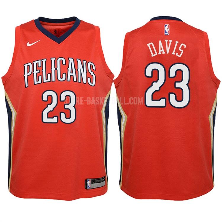 2017-18 new orleans pelicans anthony davis 23 red icon youth replica jersey