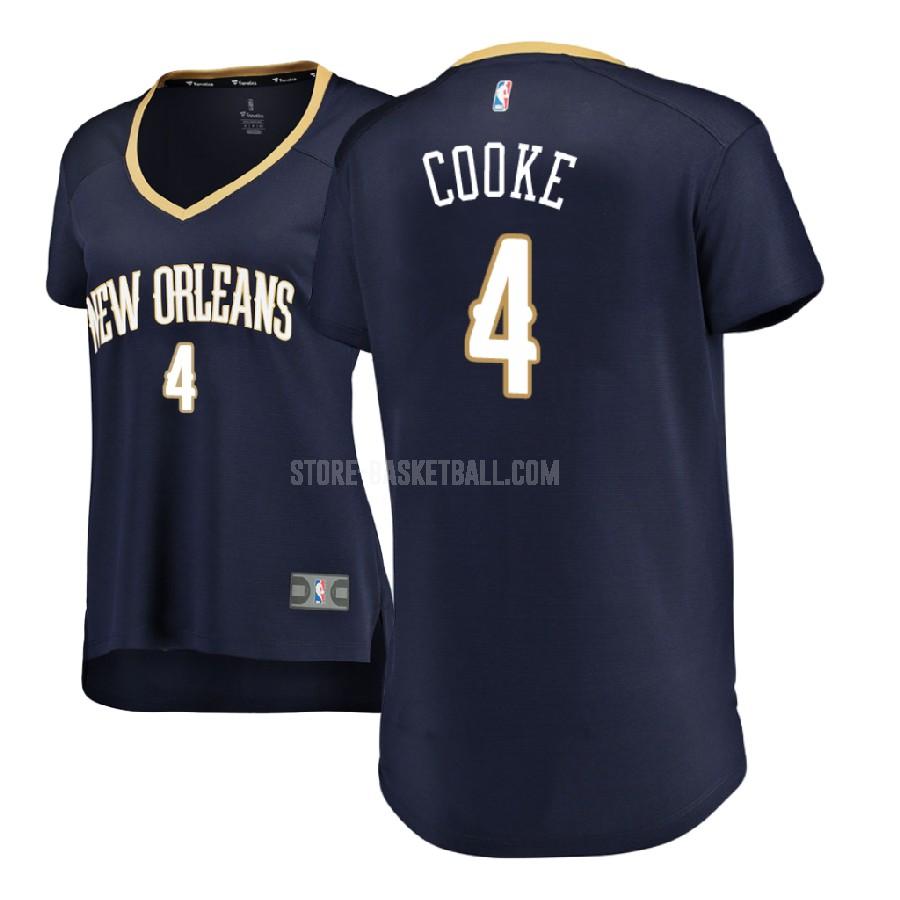 2017-18 new orleans pelicans charles cooke 4 navy icon women's replica jersey