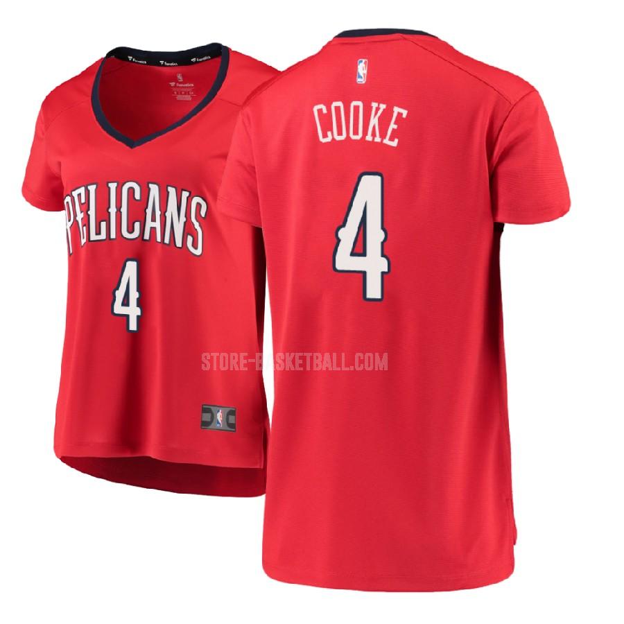 2017-18 new orleans pelicans charles cooke 4 red statement women's replica jersey