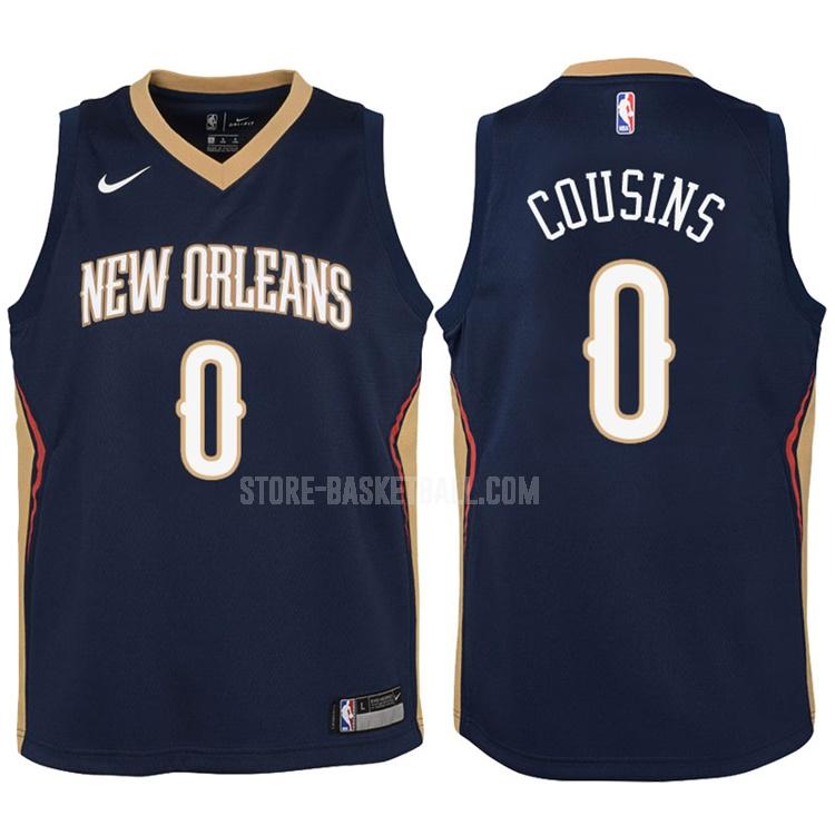 2017-18 new orleans pelicans demarcus cousins 0 navy icon youth replica jersey