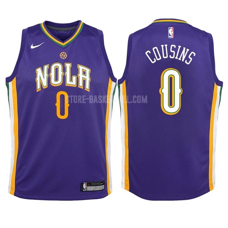 2017-18 new orleans pelicans demarcus cousins 0 purple city edition youth replica jersey