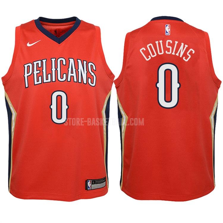 2017-18 new orleans pelicans demarcus cousins 0 red icon youth replica jersey