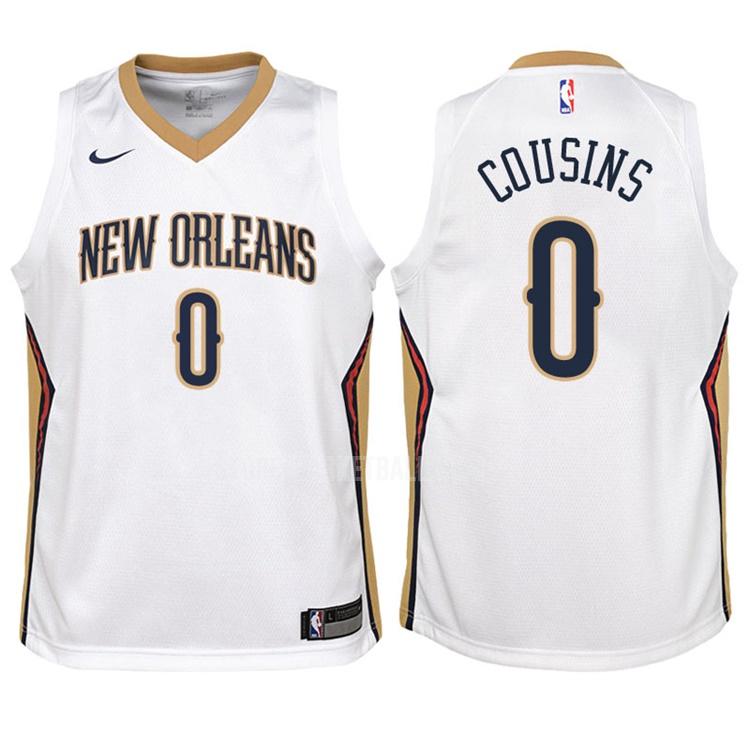 2017-18 new orleans pelicans demarcus cousins 0 white association youth replica jersey