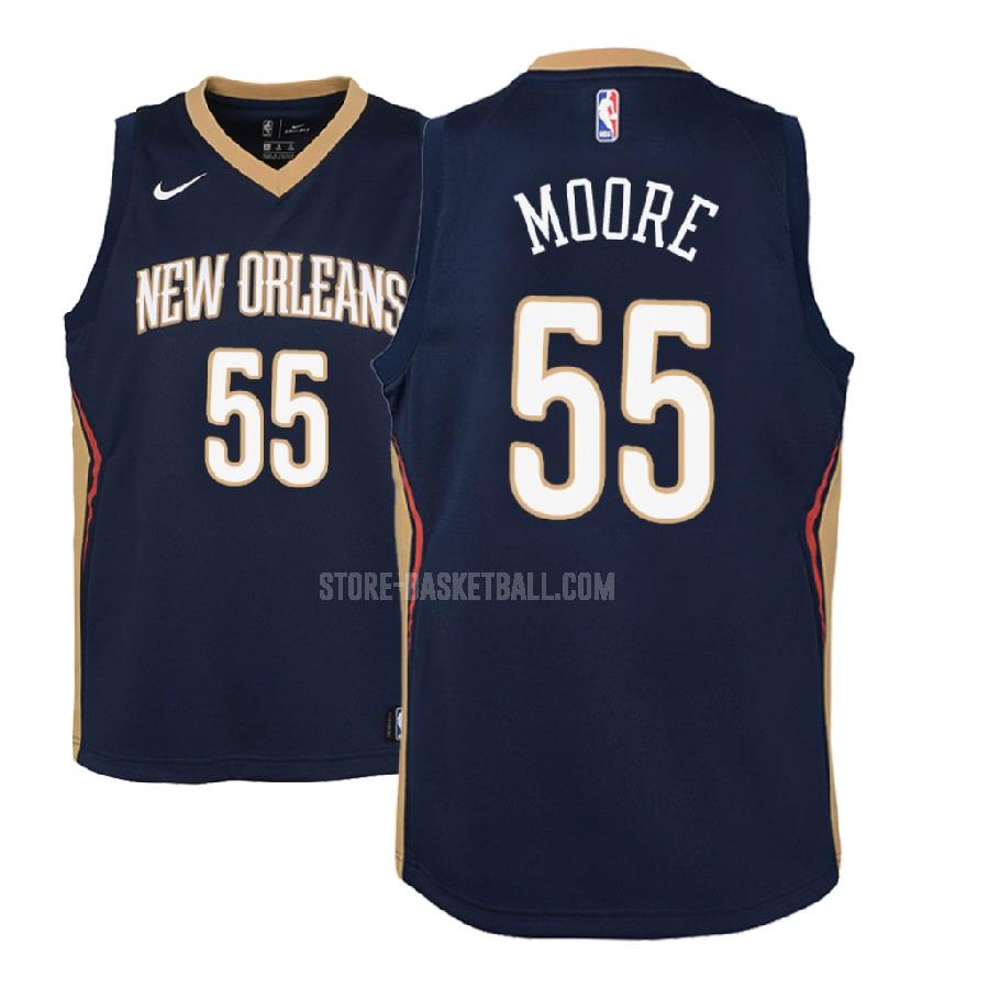 2017-18 new orleans pelicans e'twaun moore 55 navy icon youth replica jersey