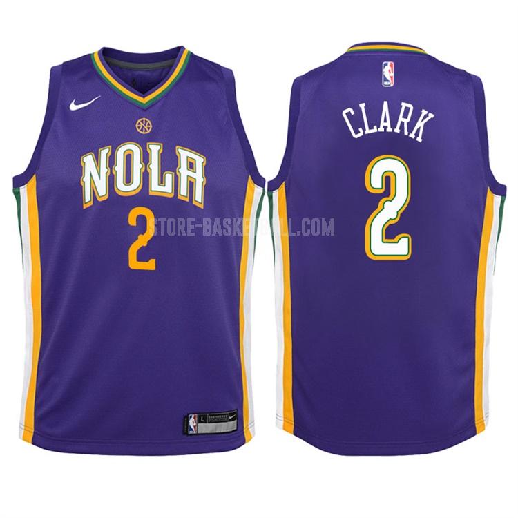 2017-18 new orleans pelicans ian clark 2 purple city edition youth replica jersey