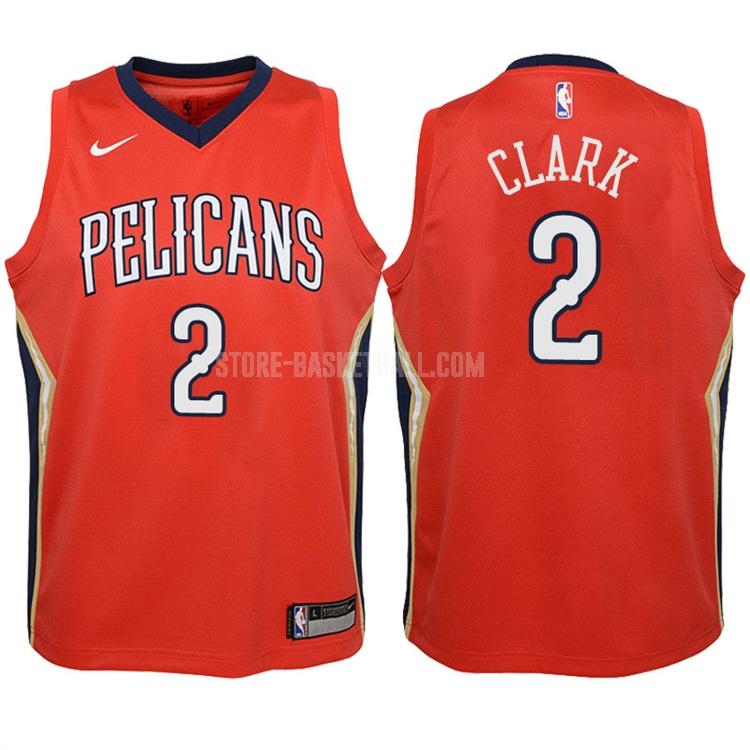 2017-18 new orleans pelicans ian clark 2 red icon youth replica jersey