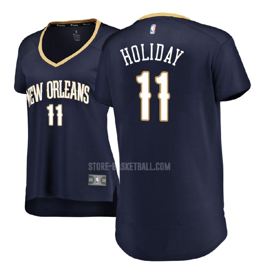 2017-18 new orleans pelicans jrue holiday 11 navy icon women's replica jersey