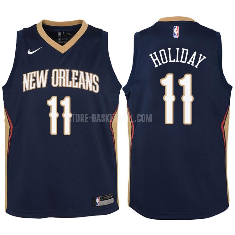 2017-18 new orleans pelicans jrue holiday 11 navy icon youth replica jersey