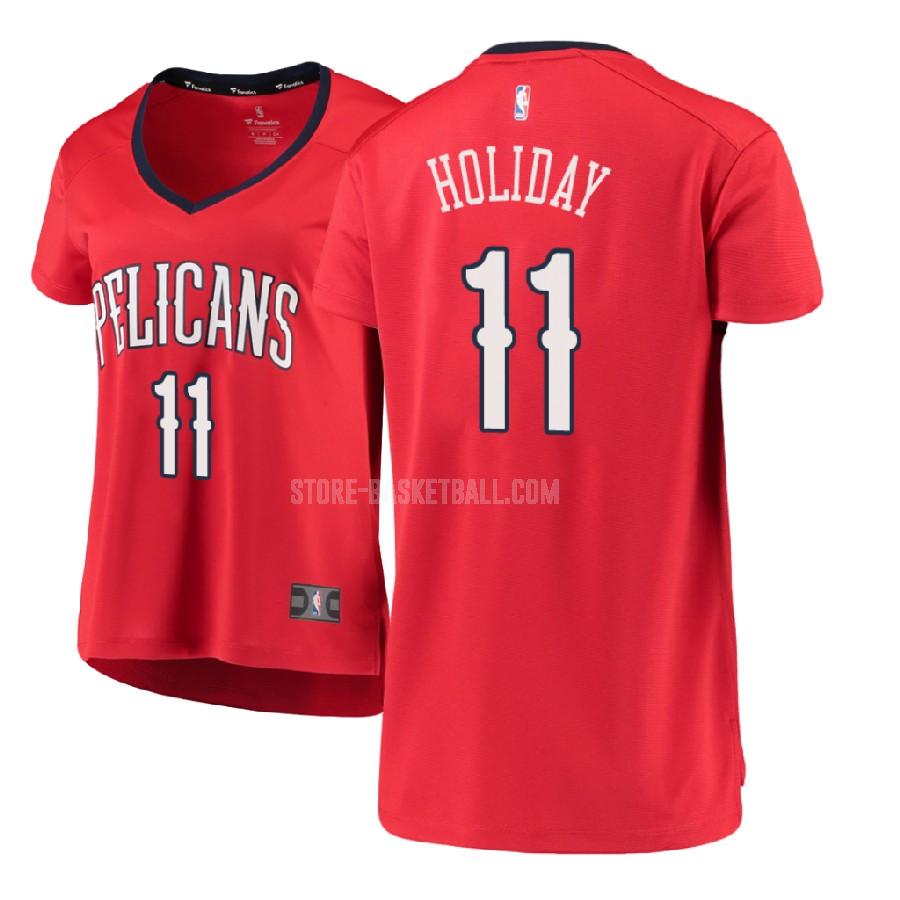 2017-18 new orleans pelicans jrue holiday 11 red statement women's replica jersey