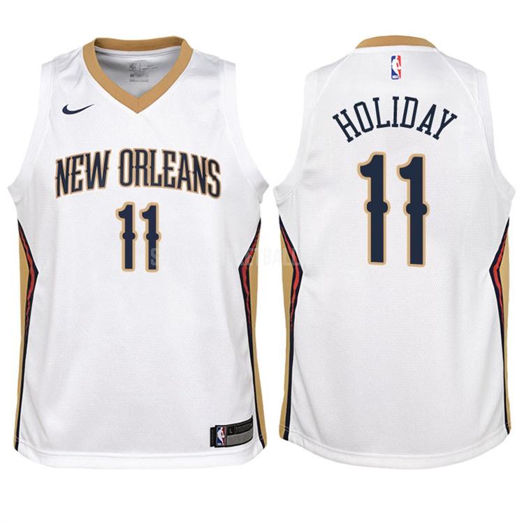 2017-18 new orleans pelicans jrue holiday 11 white association youth replica jersey