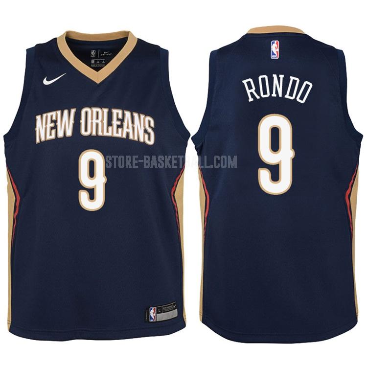 2017-18 new orleans pelicans rajon rondo 9 navy icon youth replica jersey