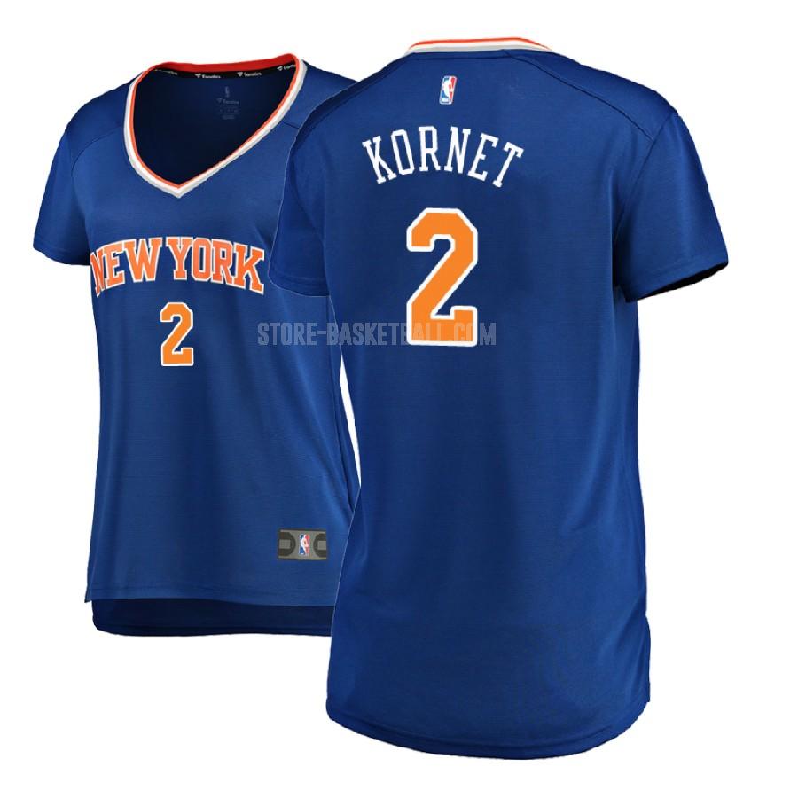 2017-18 new york knicks luke kornet 2 blue icon women's replica jersey