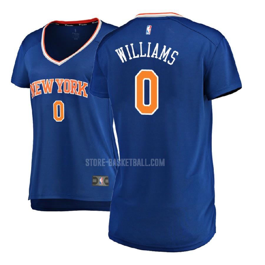 2017-18 new york knicks troy williams 0 blue icon women's replica jersey