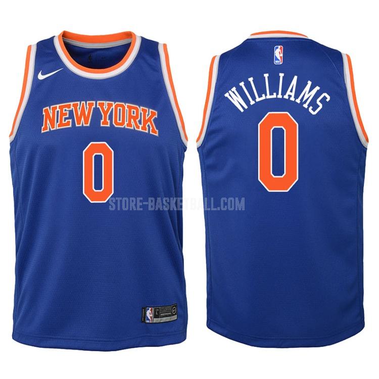 2017-18 new york knicks troy williams 0 blue icon youth replica jersey