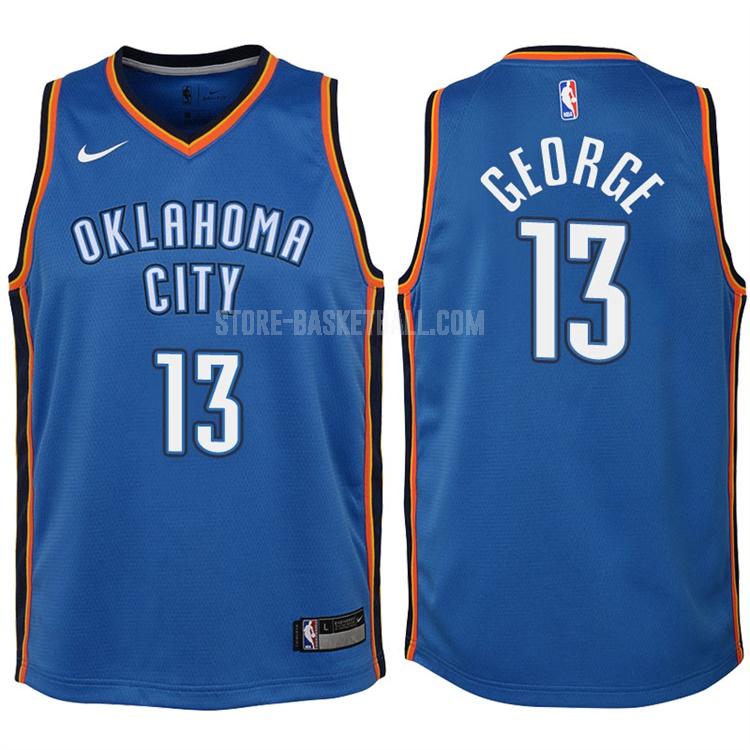 2017-18 oklahoma city thunder paul george 13 blue icon youth replica jersey