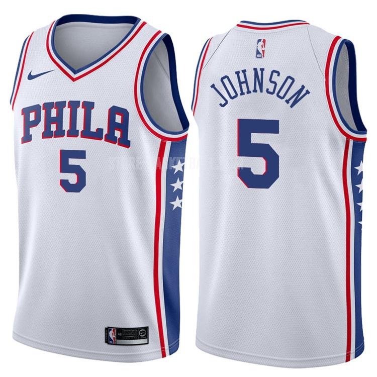 2017-18 philadelphia 76ers amir johnson 5 white association men's replica jersey