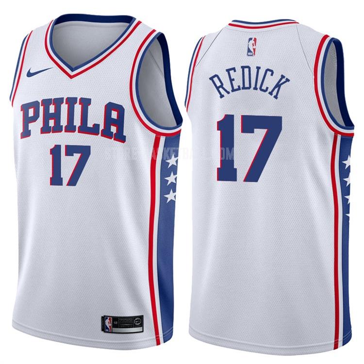 2017-18 philadelphia 76ers jj redick 17 white association men's replica jersey