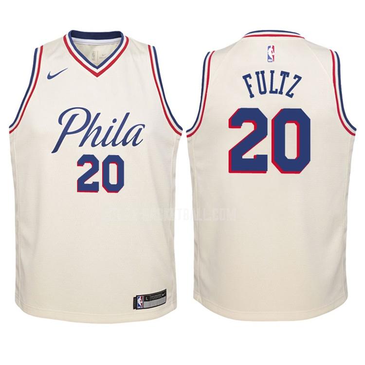2017-18 philadelphia 76ers markelle fultz 20 cream color city edition youth replica jersey