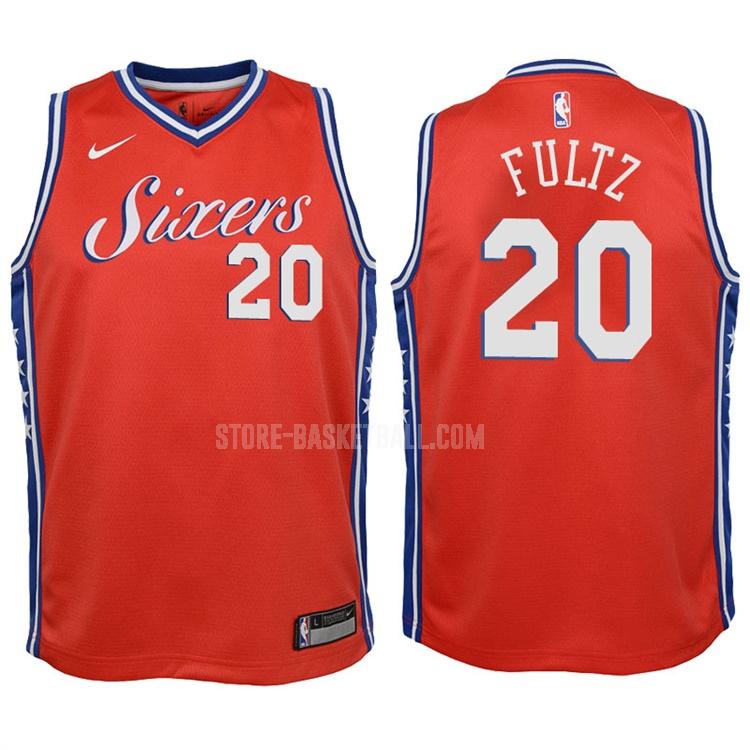 2017-18 philadelphia 76ers markelle fultz 20 red statement youth replica jersey