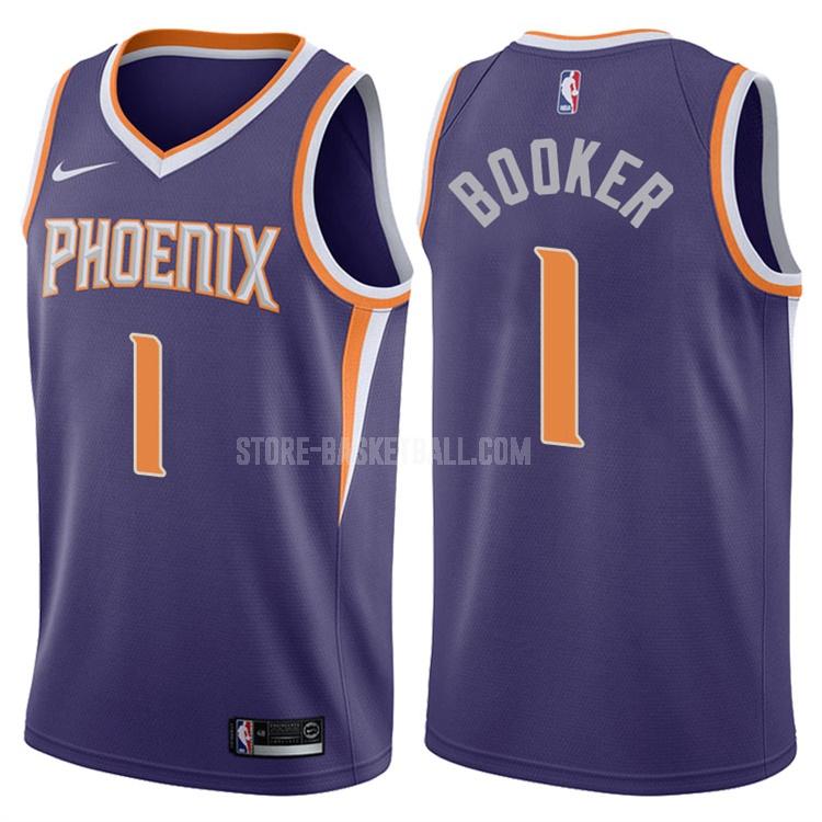 2017-18 phoenix suns devin booker 1 purple icon men's replica jersey