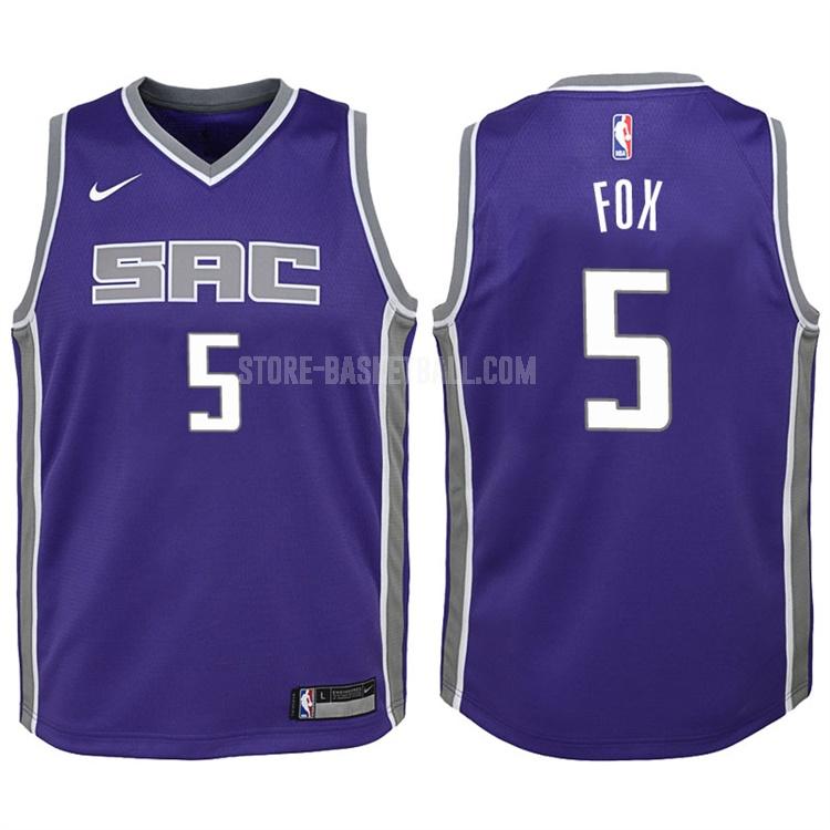 2017-18 sacramento kings de'aaron fox 5 purple icon youth replica jersey