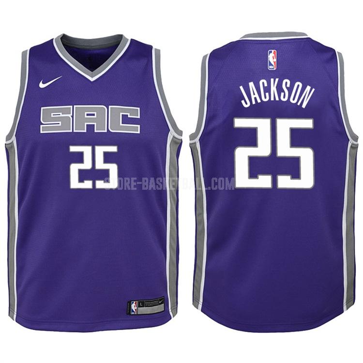 2017-18 sacramento kings justin jackson 25 purple icon youth replica jersey