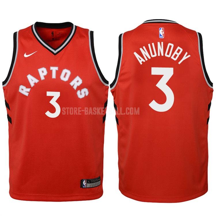 2017-18 toronto raptors og anunoby 3 red icon youth replica jersey