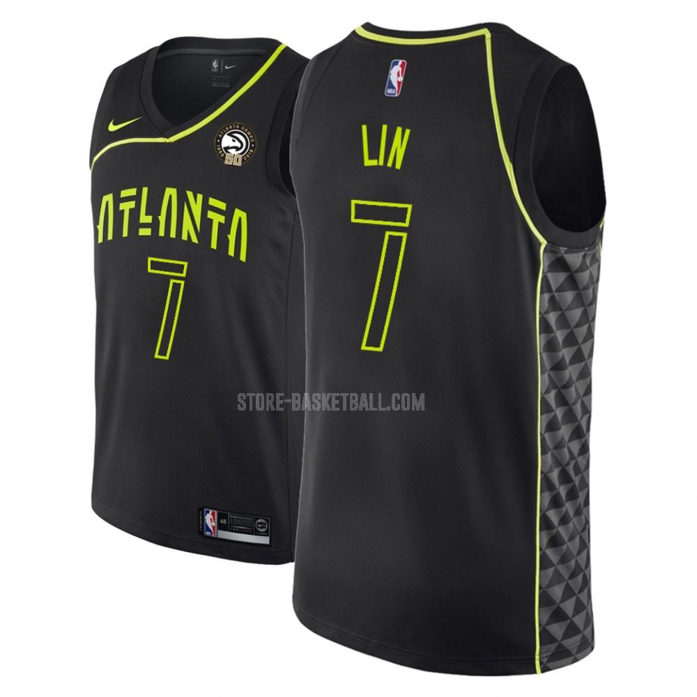 2018-19 atlanta hawks jeremy lin 7 black 50th anniversary city edition men's replica jersey
