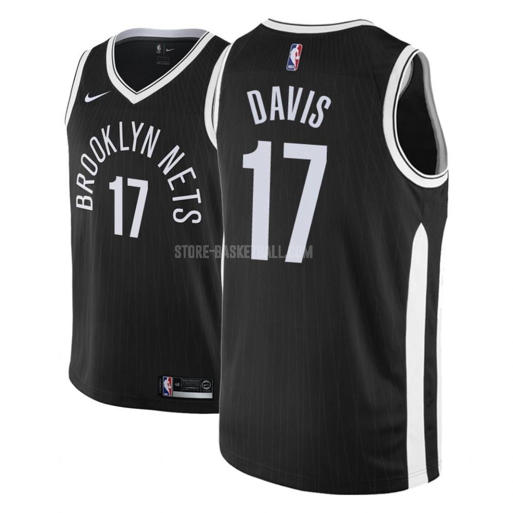 2018-19 brooklyn nets ed davis 17 black city edition men's replica jersey