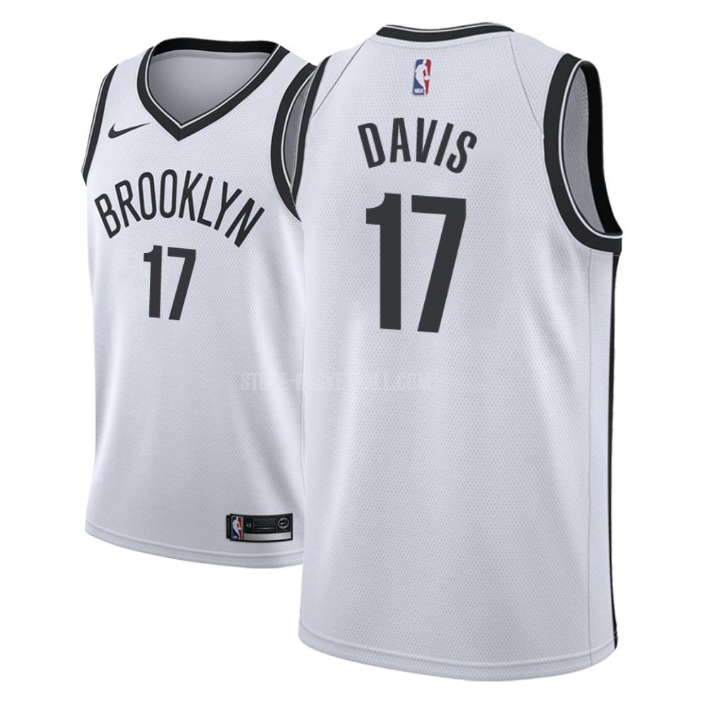 2018-19 brooklyn nets ed davis 17 white association men's replica jersey