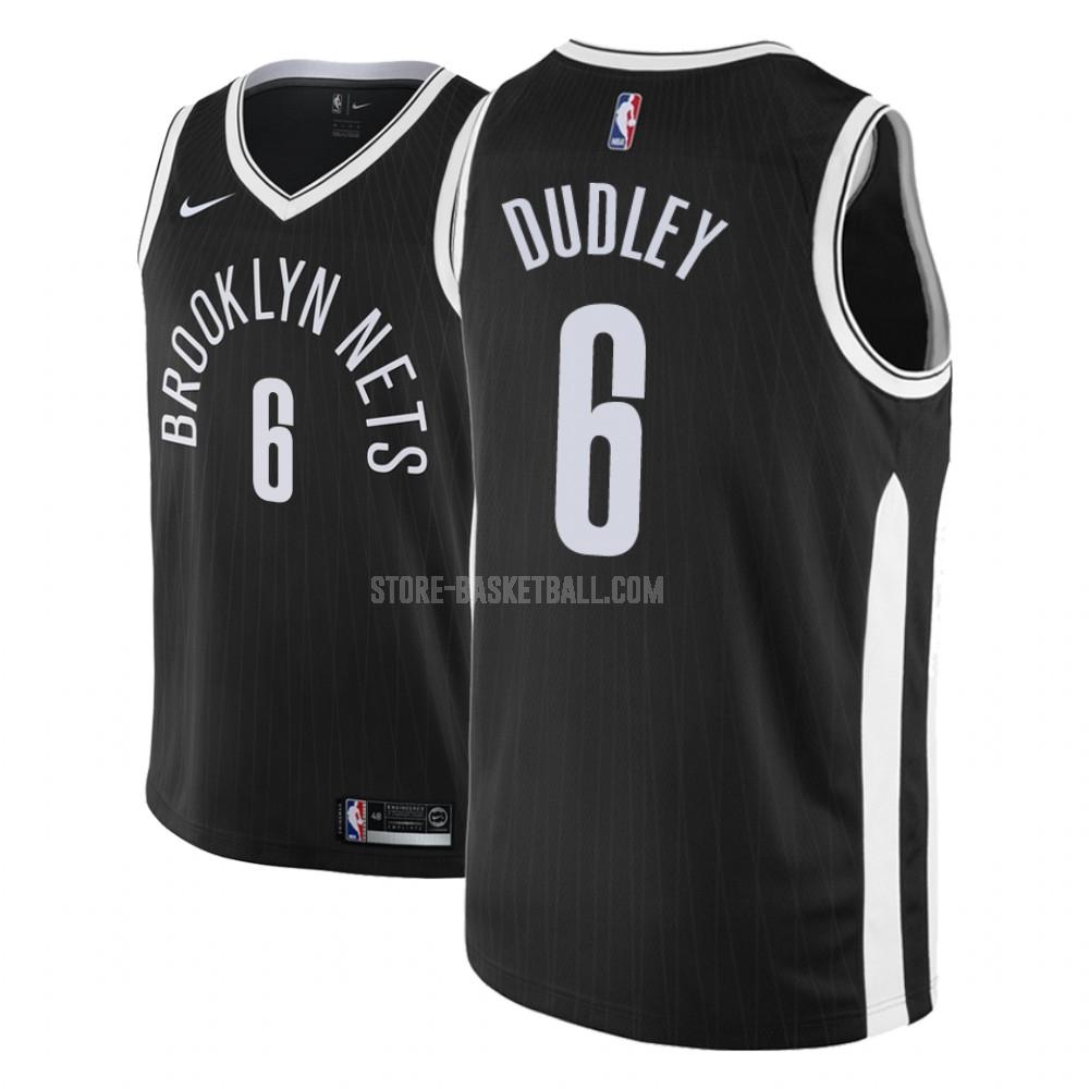 2018-19 brooklyn nets jared dudley 6 black city edition men's replica jersey
