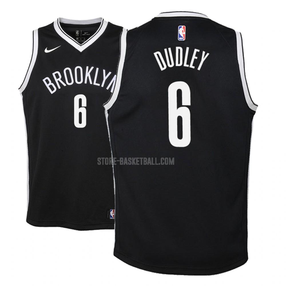 2018-19 brooklyn nets jared dudley 6 black icon youth replica jersey