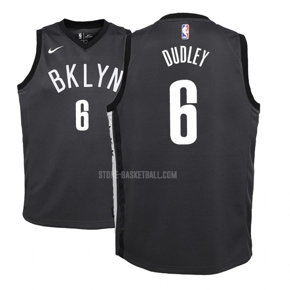 2018-19 brooklyn nets jared dudley 6 black statement youth replica jersey