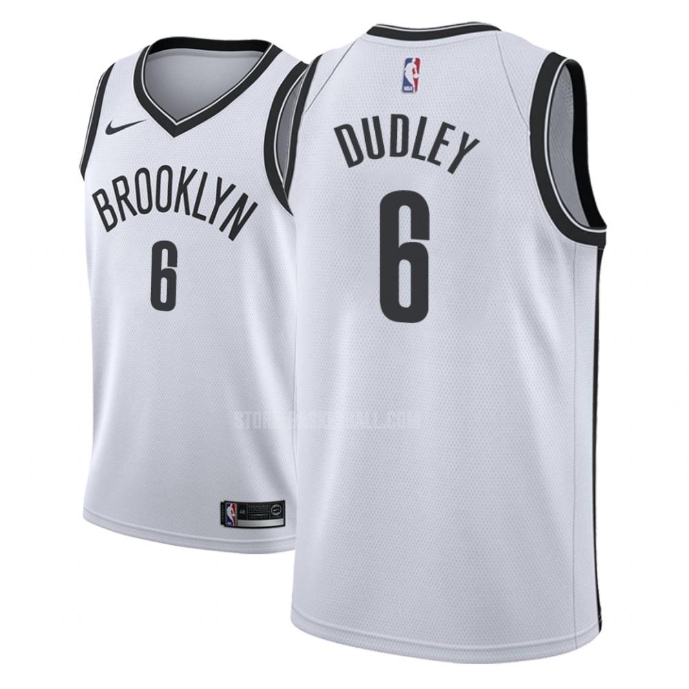 2018-19 brooklyn nets jared dudley 6 white association men's replica jersey