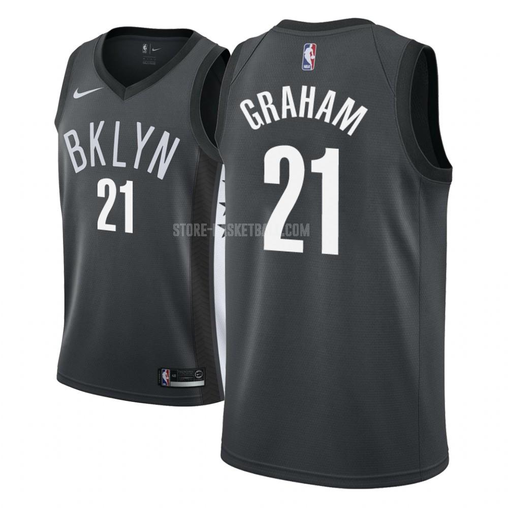 2018-19 brooklyn nets treveon graham 21 black statement men's replica jersey