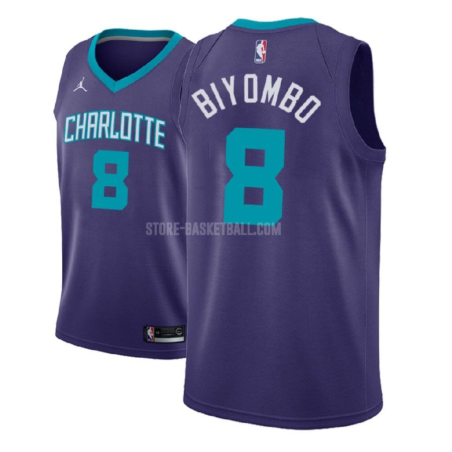 2018-19 charlotte hornets bismack biyombo 8 purple statement men's replica jersey