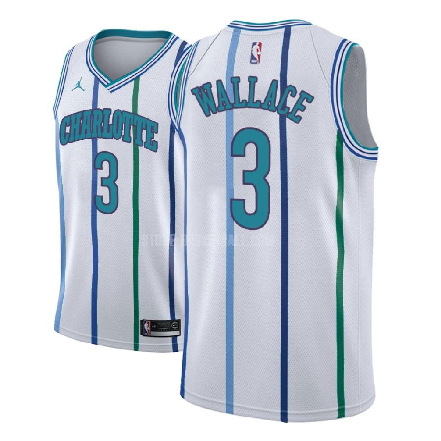 2018-19 charlotte hornets gerald wallace 3 white classic edition men's replica jersey