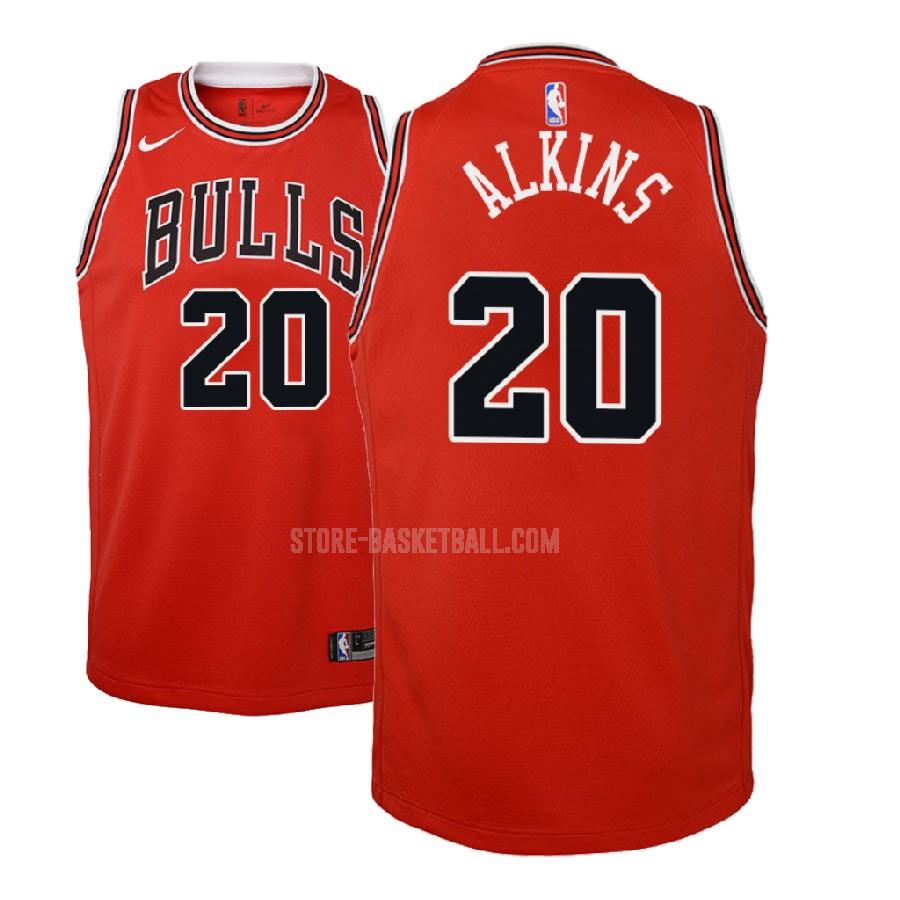 2018-19 chicago bulls rawle alkins 20 red icon youth replica jersey