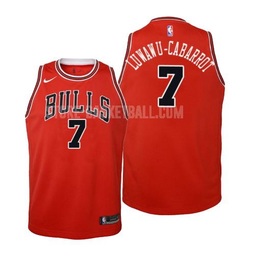 2018-19 chicago bulls timothe luwawu 7 red icon youth replica jersey