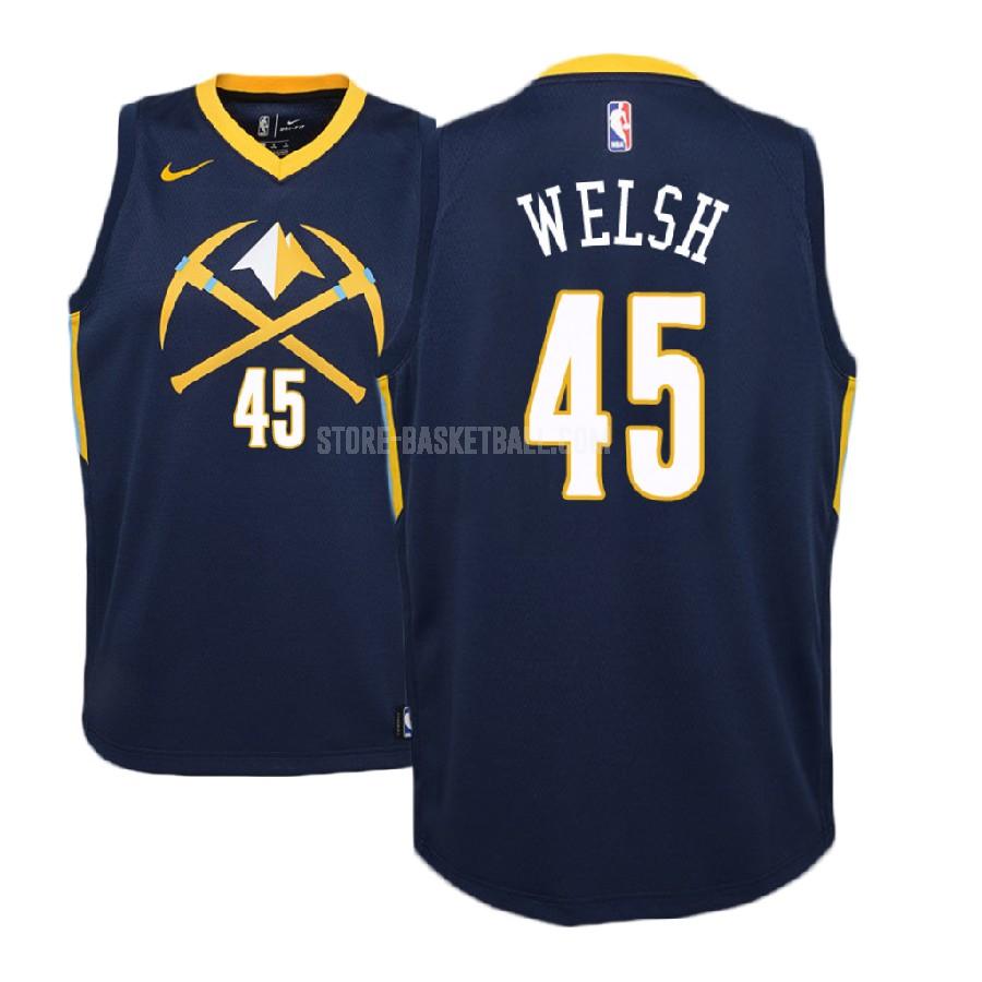 2018-19 denver nuggets thomas welsh 45 navy city edition youth replica jersey