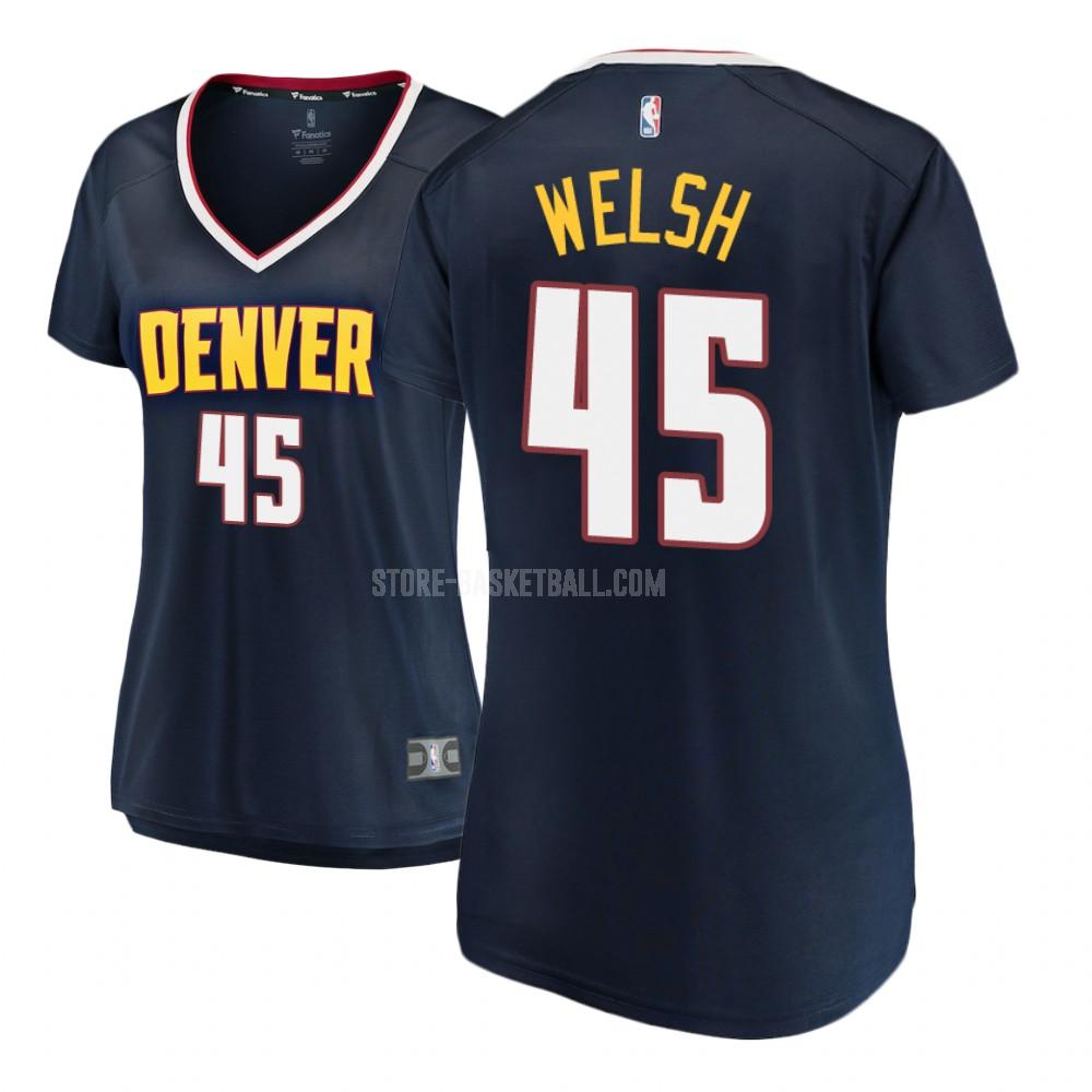 2018-19 denver nuggets thomas welsh 45 navy icon women's replica jersey