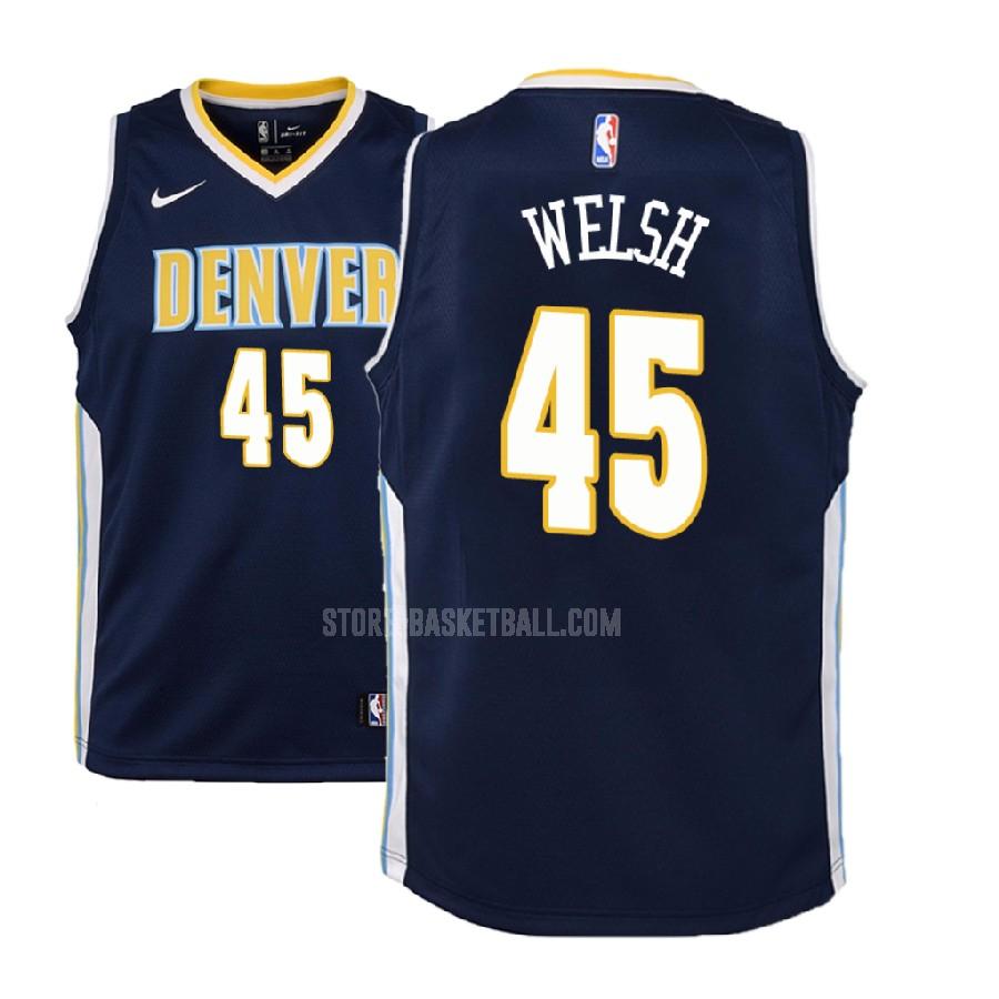 2018-19 denver nuggets thomas welsh 45 navy icon youth replica jersey