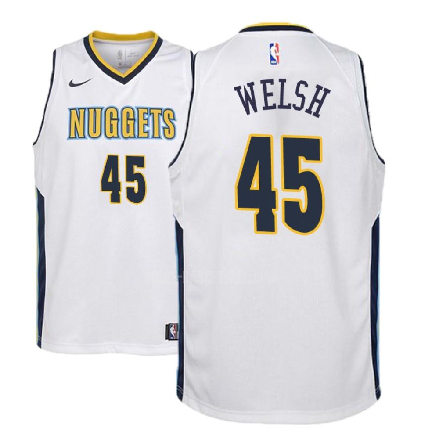 2018-19 denver nuggets thomas welsh 45 white association youth replica jersey