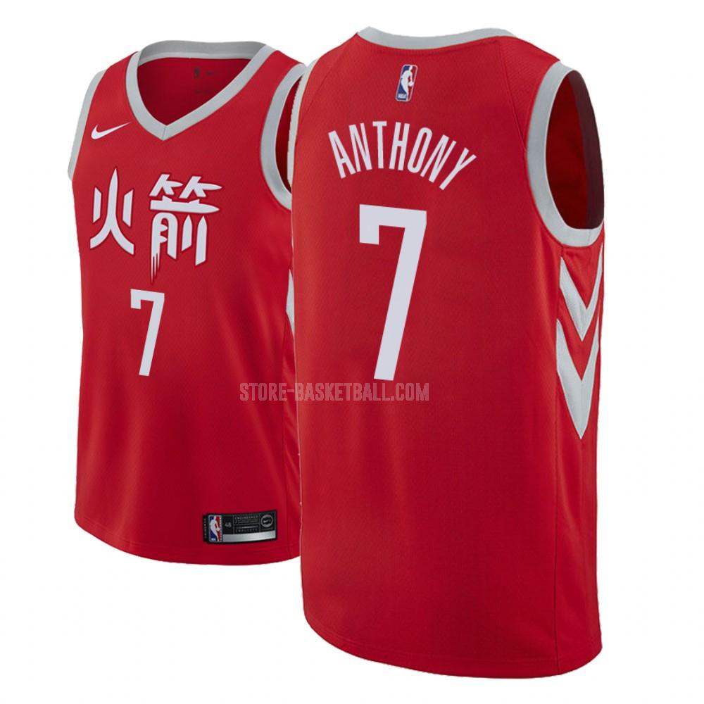 2018-19 houston rockets carmelo anthony 7 red city edition men's replica jersey