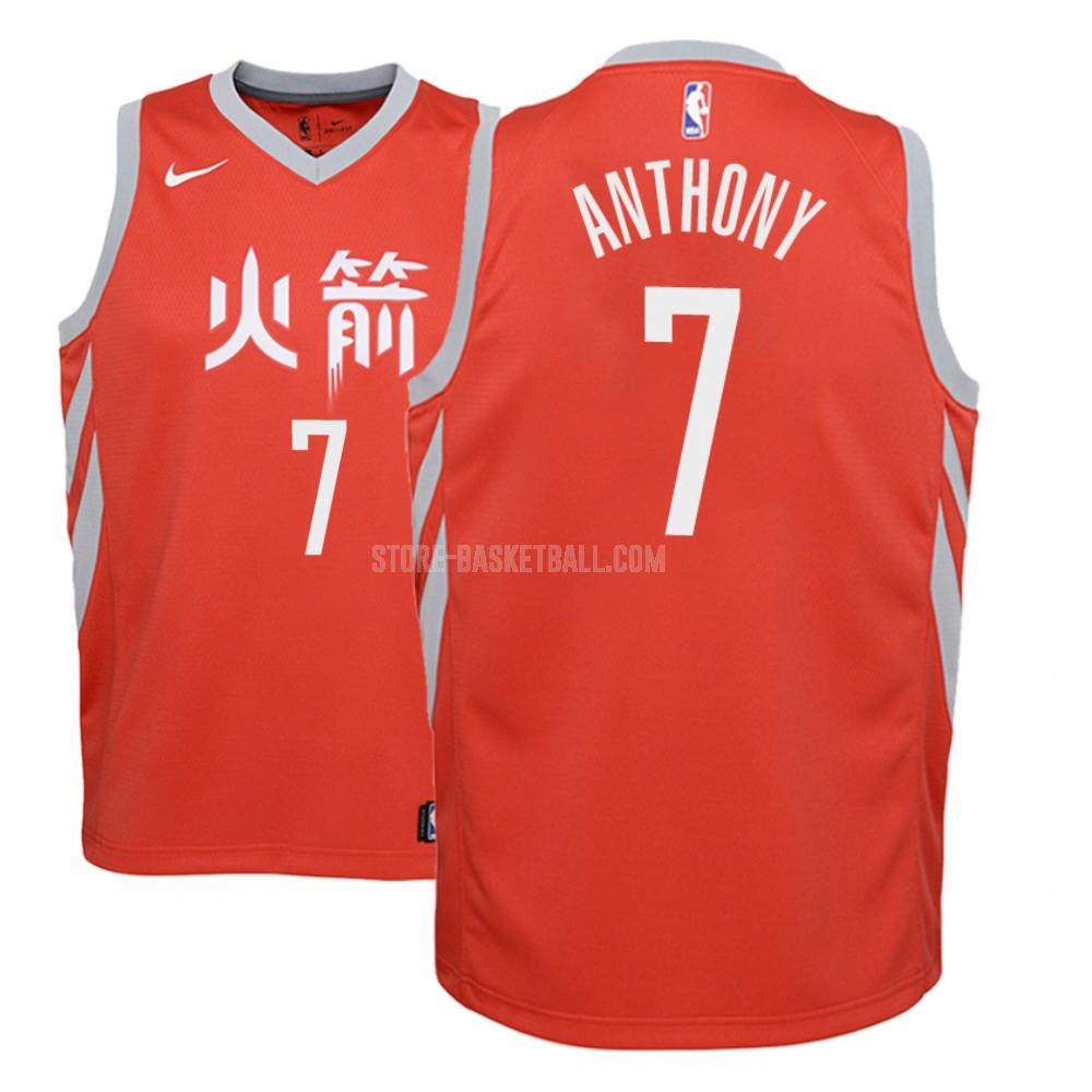 2018-19 houston rockets carmelo anthony 7 red city edition youth replica jersey