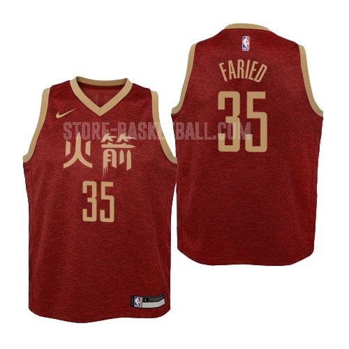 2018-19 houston rockets kenneth faried 35 red city edition youth replica jersey